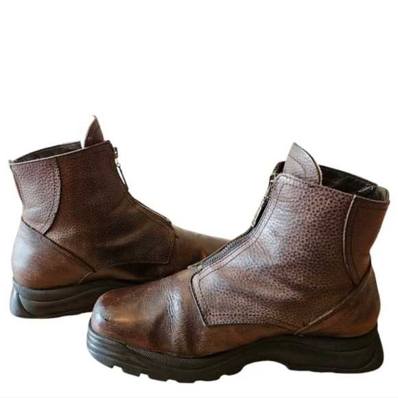 Anfibio Leather Boho Fall Winter Women's Ankle Boots Brown Sz 37. - Picture 8 of 15